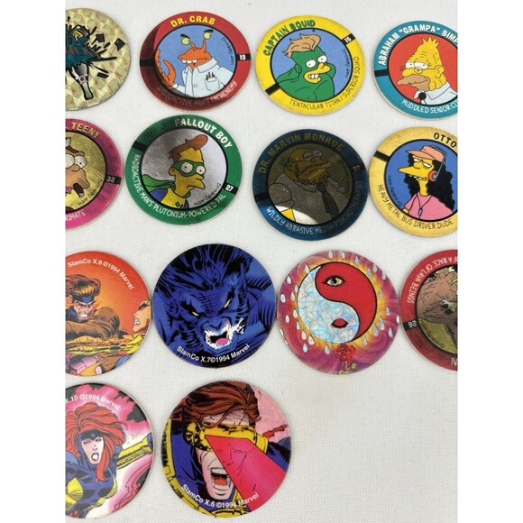 Lot Of 29 Skycaps -‎ Pogs Milk Caps - Simpsons - Marvel - X-men- Goosebumps - Picture 4 of 12